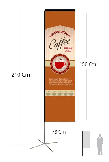 Drapeau Rectangulaire Wind h 210 - 73x150 cm