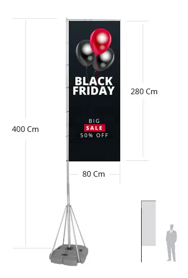 Drapeau Rectangulaire d'extérieur h 400 cm