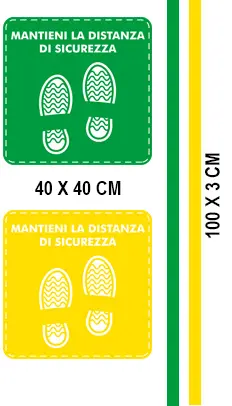 Kit d'autocollants d'espacement vert-jaune