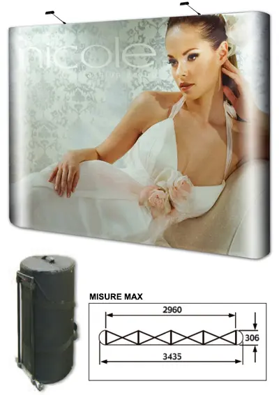 Pop-up linéaire 2x3 - dimensions 216x223 cm 