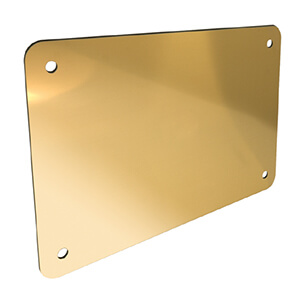 Plaque en aluminium doré