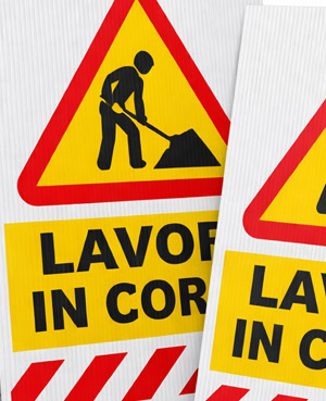 Panneau pour le démarrage d'un chantier