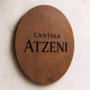 enseigne lumineuse en acier Corten